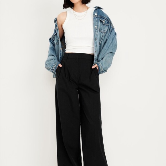 Extra High-Waisted Poplin Taylor Wide-Leg Trouser Pants - Picture 5 of 12